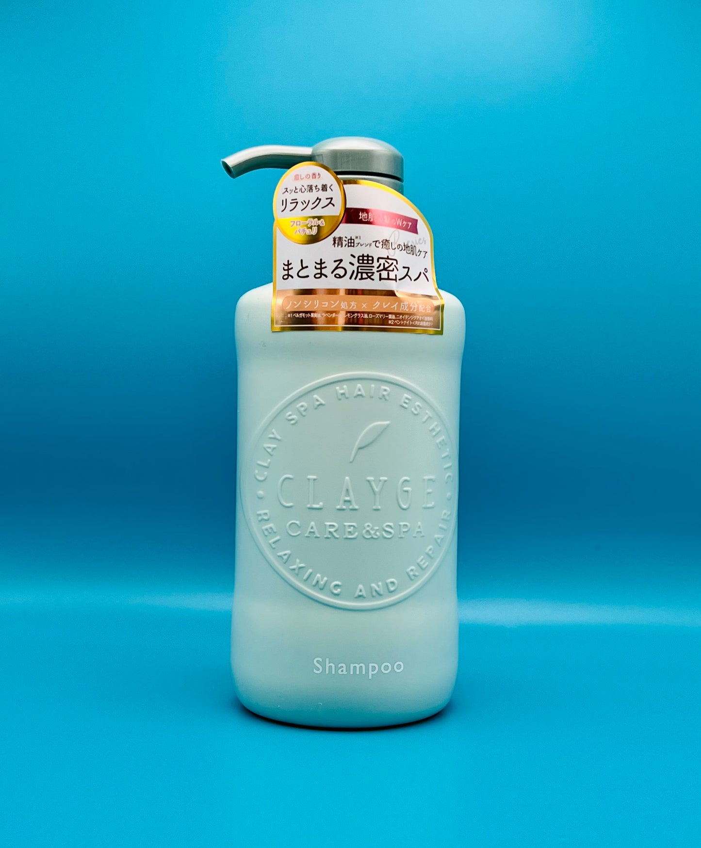 Clayge Shampoo R 500ml with floral and patchouli fragrance enriched with sea mud, Manuka honey and mint for deep repair and scalp care