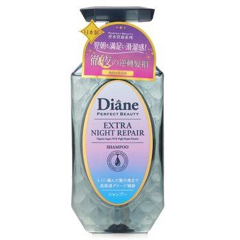 "Moist Diane Extra Night Repair Shampoo – overnight keratin repair for damaged hair"